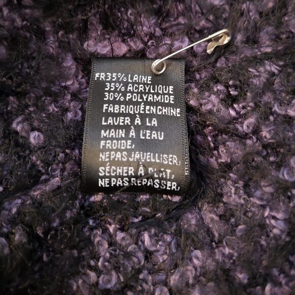 Sioni Ladies Purple & Black Long Sleeves Open Cardigan - Picture 7 of 7